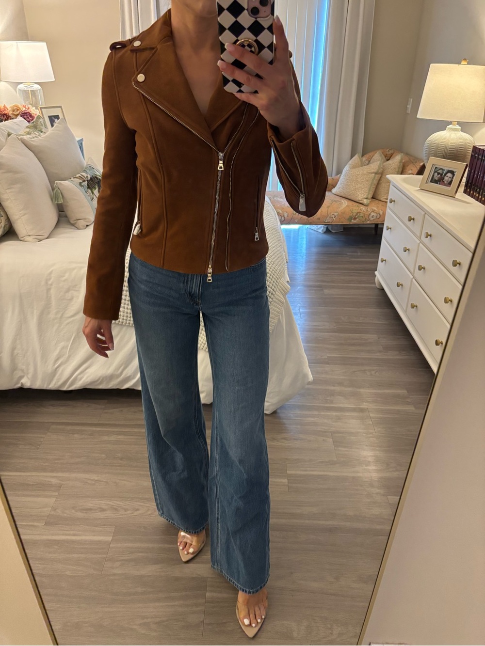 Intermix Exclusive Goat Suede Moto Jacket in Brown NWT 🤎 - Picture 3 of 10